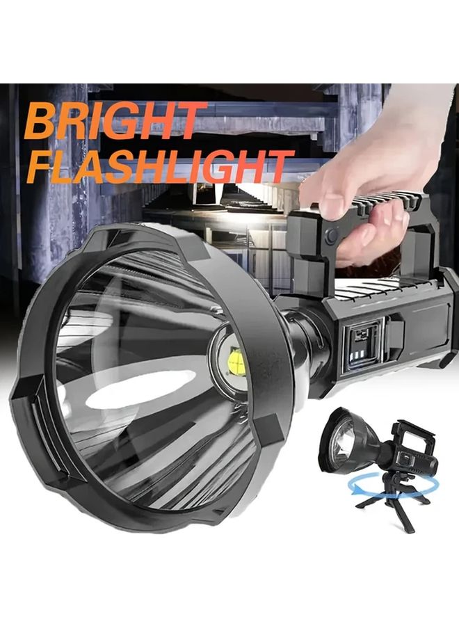 USB Rechargeable LED Flashlight With Tripod 4 Modes Portable Searchlight For Camping Hunting - Image 1